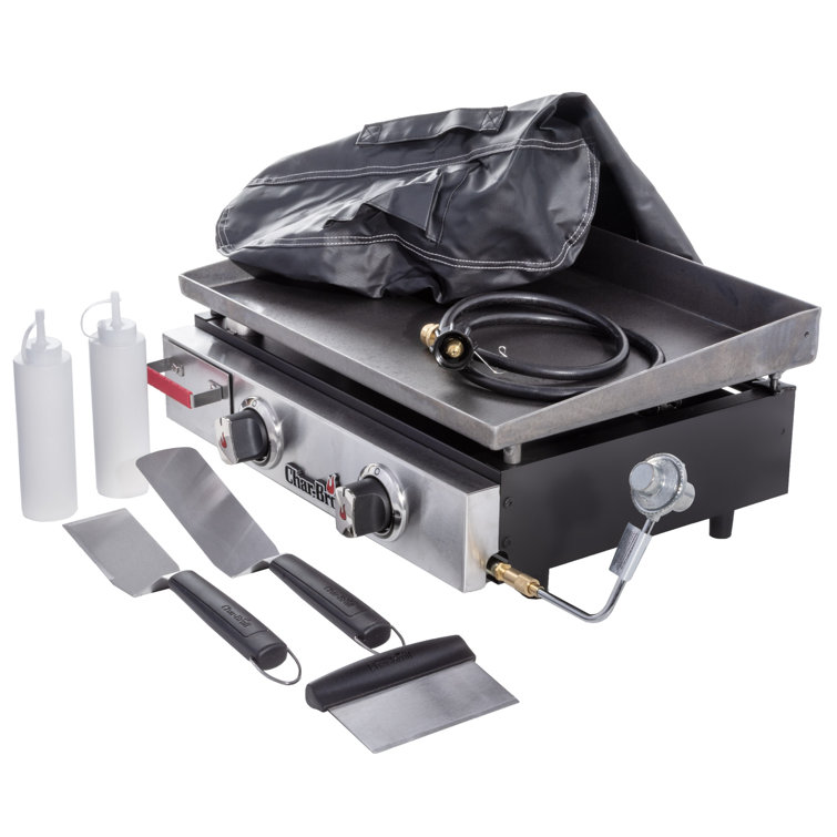 CharBroil Char Broil 2 Burner Portable Flat Top Gas Grill Bundle